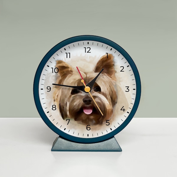 Custom Pet Photo alarm clock, Walk Time, Retro Analog Alarm Clock, Slient Metal, for Living Room, Bedroom, Bedside, Desk