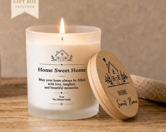 Personalized Housewarming Gift | New Home Candle | Custom First Home Present for Neighbor, Realtor Closing Gift