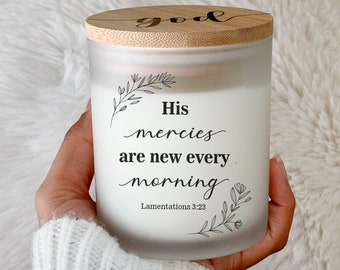 Personalized Christian Candle, Custom Bible Verse Gift for Friend, Scripture Prayer Candle