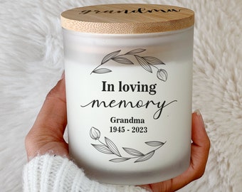 Personalized Memorial Candle, In Loving Memory Gift, Custom Remembrance Candle, Sympathy Gift, Soy Wax Candle, Lid Engraving