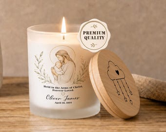 Personalized Christian Baby Memorial Candle - Custom Miscarriage or Infant Loss Keepsake - Sympathy Gift for Pregnancy Loss