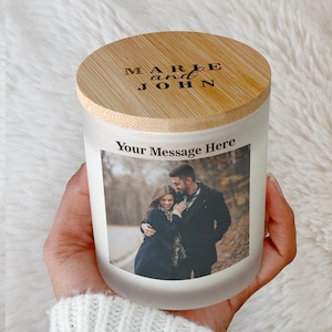 Wedding Anniversary Custom Candle Gift -  Happy Anniversary, Gift for Couple, Bride - Soy Wax 10oz (Made in USA)