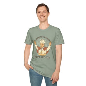 Pope Leo XIV Graphic T-Shirt, Faith-Based Apparel, Religious Gift, Catholic T-Shirt, Spiritual Wear, Church Gathering gift