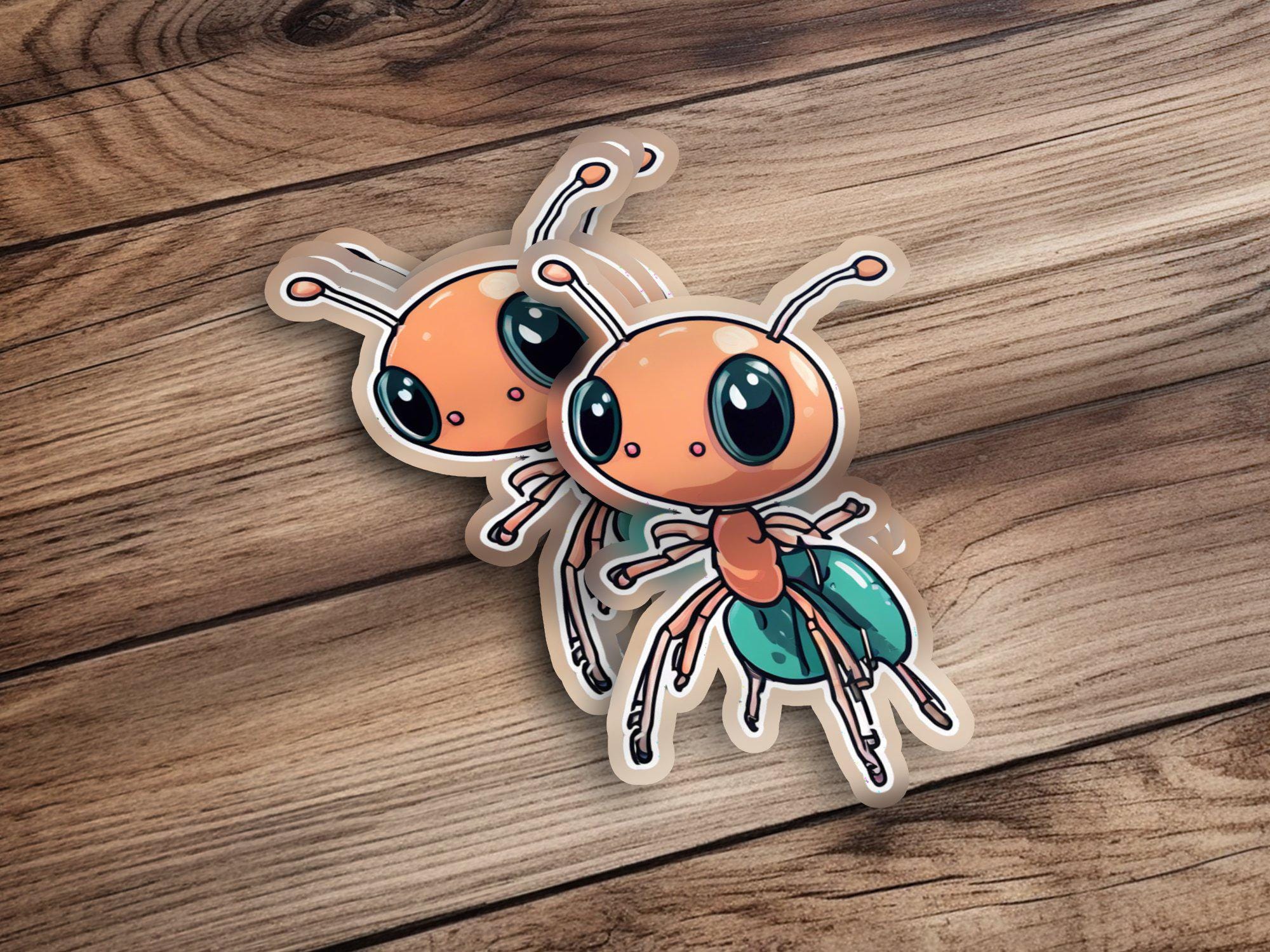 Cute Cartoon Ant Sticker, Animal Illustration Decal, Insect Themed ...