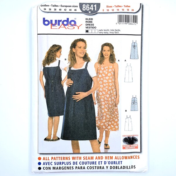 Burda 8641 Sewing Pattern - Maternity Dress - Size 8-20 - Uncut