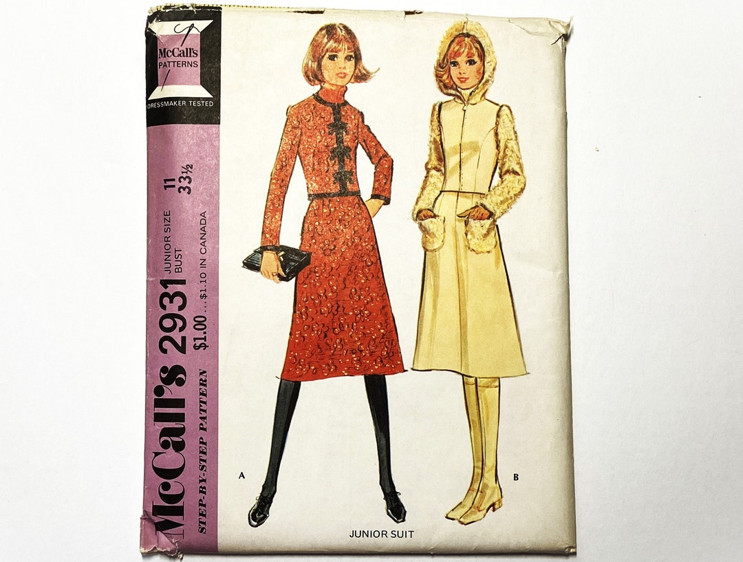 Mccall's 2931 Vintage Sewing Pattern Junior Suit Junior Size 11 Uncut ...