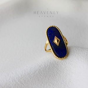 Gold Plated Lapis Lazuli Ring