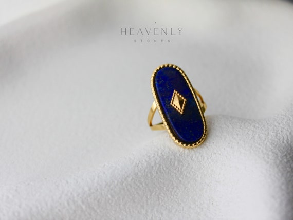 Gold Plated Lapis Lazuli Ring