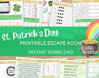 St. Patrick's Day Escape Room for Kids - Printable Activity for Family Game Night, Classroom, Birthday Party