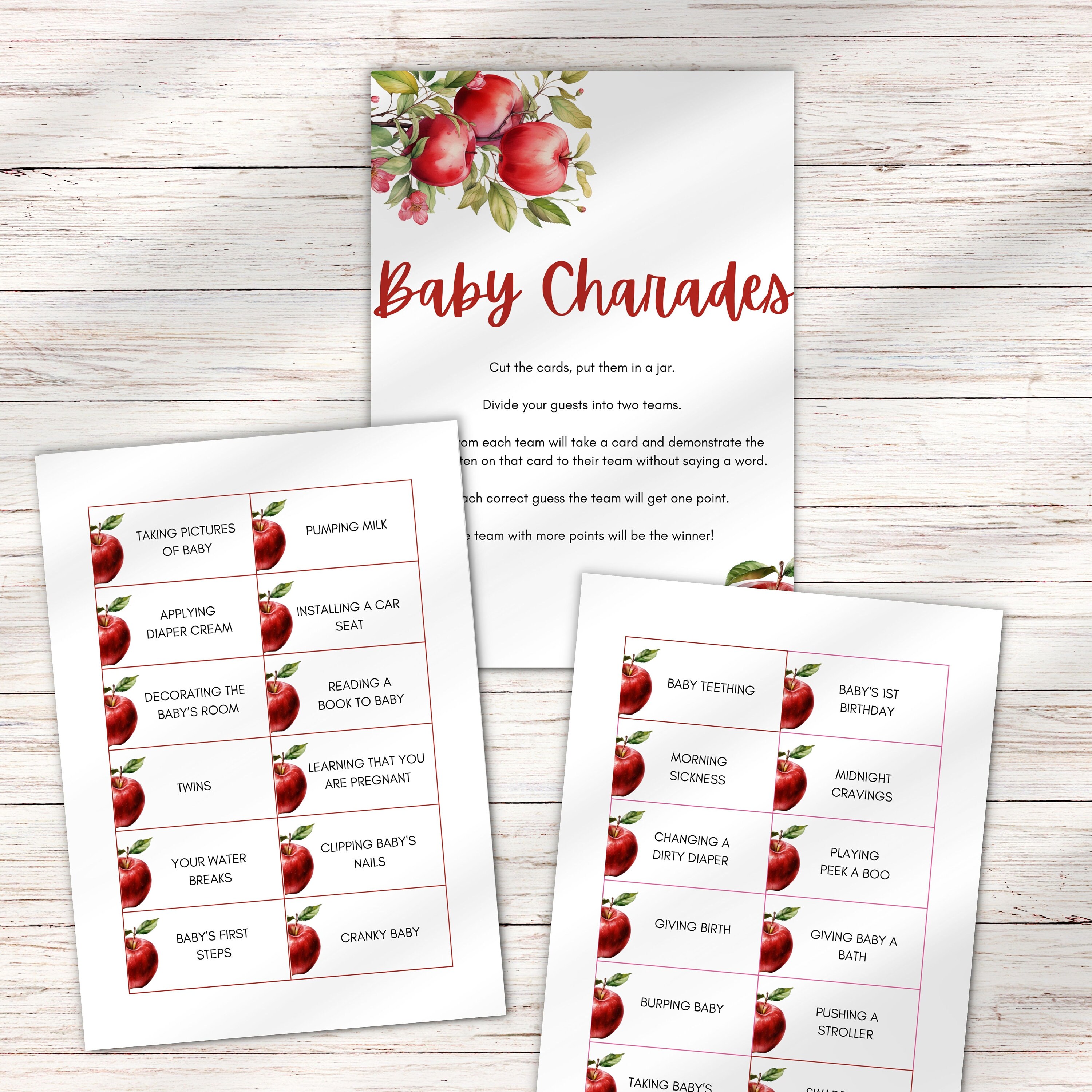 Fall Baby Shower Games - 47 Printable Activities Bundle - Apple of My ...