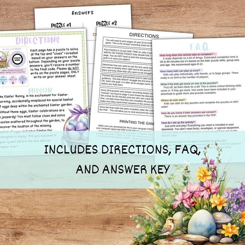 Easter Escape Room for Kids - Printable Crack the Code Puzzle Activity ...
