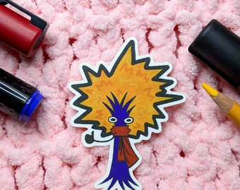 Crazy Hair Tree Sticker | Matte Sticker | Cute Tree Sticker | Relatable Hair Sticker | Laptop Stickers | Waterbottle Stickers | Car Stickers