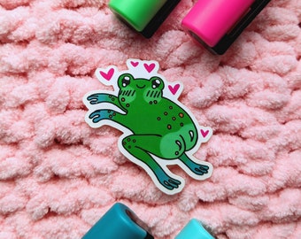 Booty Frog Sticker | Cute Glossy Frog Sticker | Green Frog | Frog Butt | Laptop Stickers | Waterbottle Stickers | Car Stickers