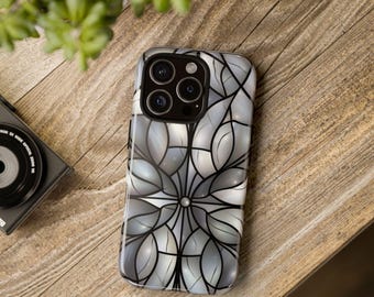 Wildflower Stained Glass Phone Case: Tough Floral 3D Mosaic Cover