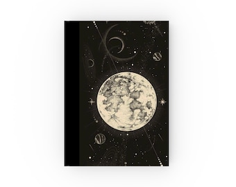 Cuaderno de bocetos de las fases lunares: diario de astrología celestial