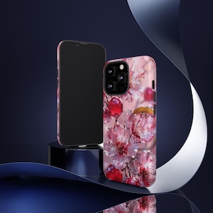 Coquette Pink Cherries Phone Case, Gift For Her, Fruit Phone Case, Coquette Aesthetic, IPhone 13, Iphone 16, Samsung 24, Google 9, IPhone 12
