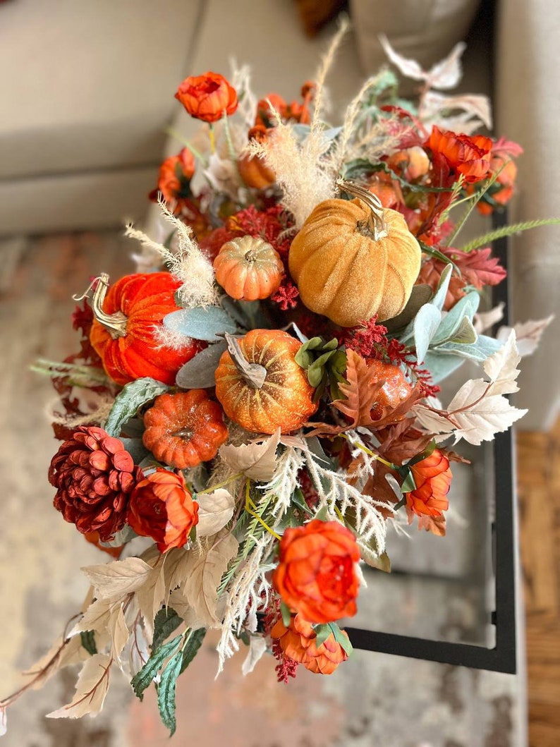 Fall Table Decoration for Halloween, Halloween Gift for Home, Autumn Decor with Pumpkins for Living Room image 10