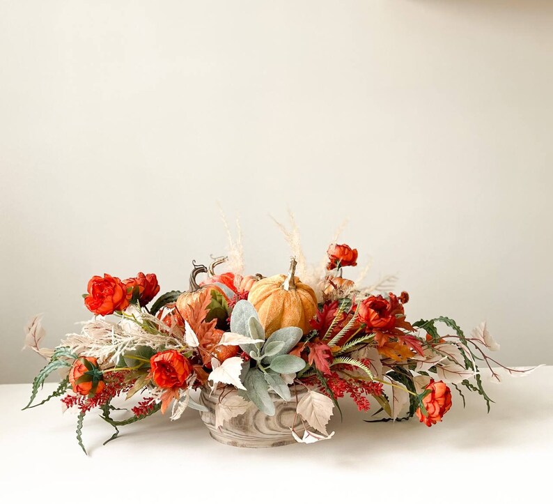 Fall Table Decoration for Halloween, Halloween Gift for Home, Autumn Decor with Pumpkins for Living Room image 4