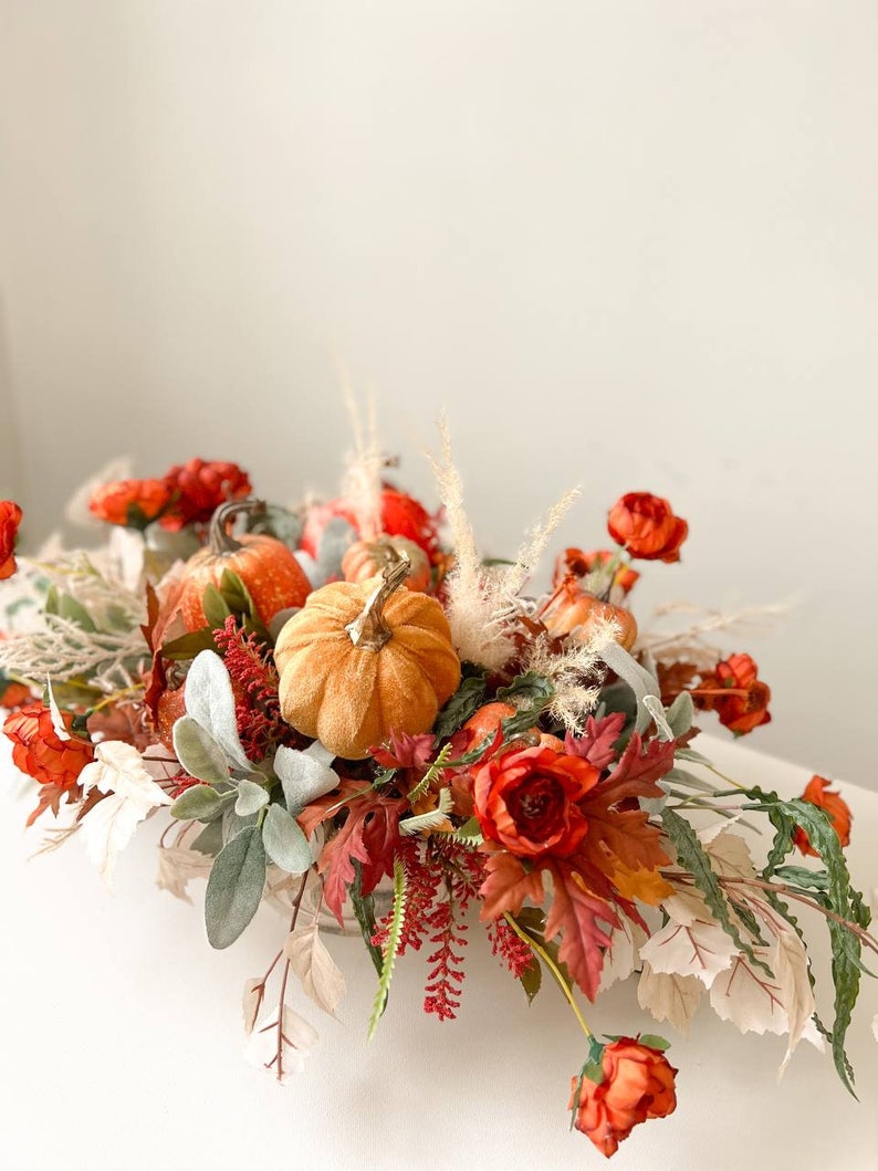 Fall Table Decoration for Halloween, Halloween Gift for Home, Autumn Decor with Pumpkins for Living Room image 8