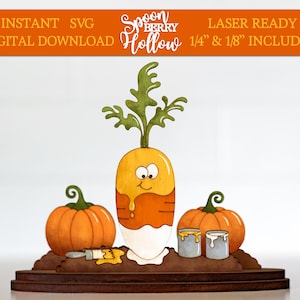 Candy Corn Carrot, SVG Laser Cut File Download, Thanksgiving Decor, Wood Files, Fall DIY Kid Craft Project, Gift, Holiday Sitter Centerpiece