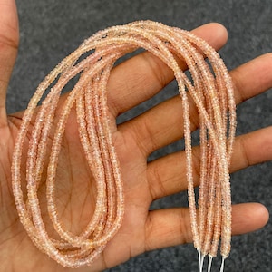 Orange Sapphire Rondelle Beads: Faceted Gemstone Jewelry Making (2mm-4mm)