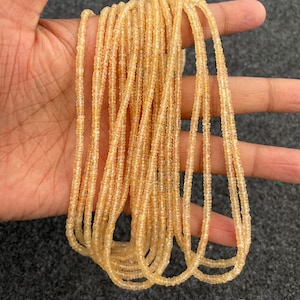 Natural Orange Sapphire Faceted Rondelle Beads 18&quot; Inches 2mm-4mm Orange Sapphire Gemstone Loose Beads For Jewelry Making Necklaces