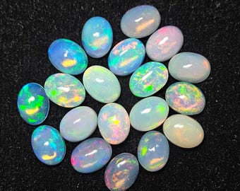 Top Quality Ethiopian Opal Cabochon Oval Shape Calibrated Fire Opal Loose Gemstone