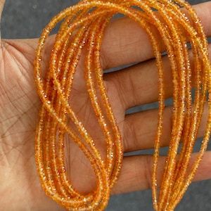 Natural Orange Sapphire Rondelle Beads: Faceted Gemstone Jewelry Making