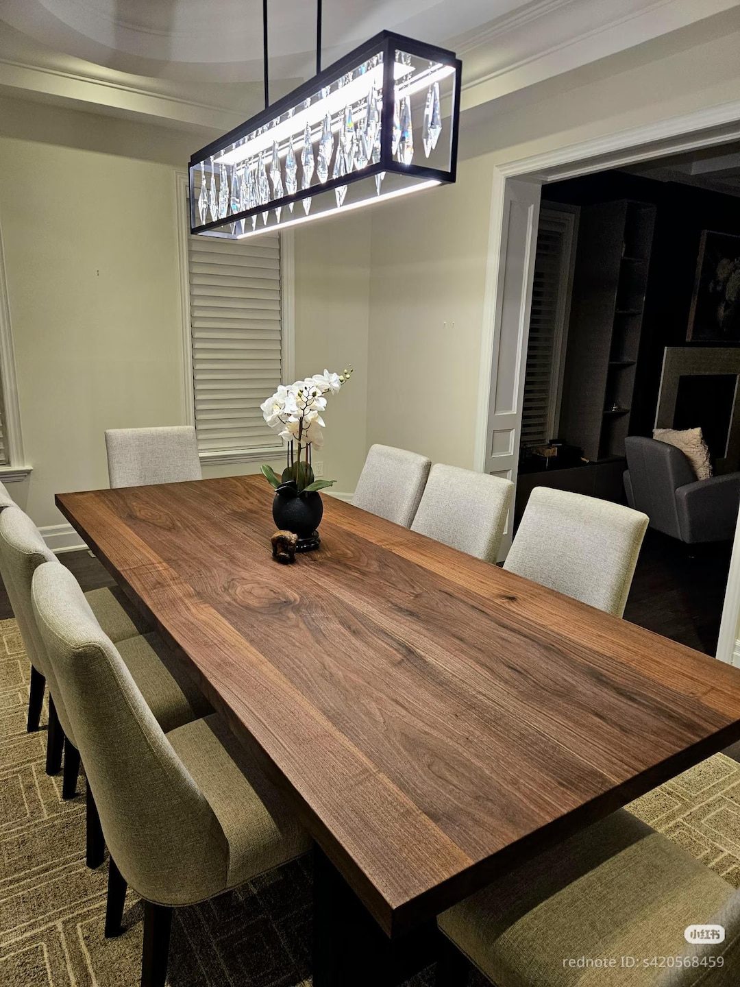 Solid Black Walnut Dining Table With Leg - Etsy