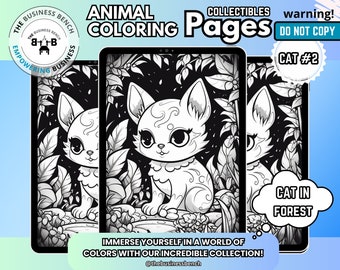 Unique Cat Coloring Pages, Cat #2 Coloring Page for Kids, Boys, Girls, Teens, Adults. For Personal Use or Fun Activities, Instant Download