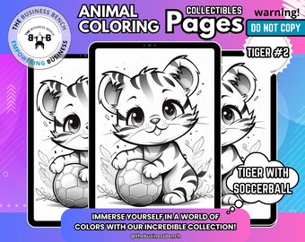 Unique Tiger #2 Coloring Page, Coloring Page for Kids, Boys, Girls, Teens, Adults. For Personal Use or Fun Activities, Instant Download