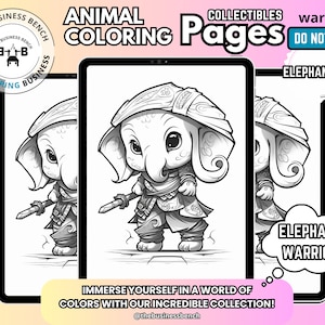 Unique Elephant #1 Coloring Page, Coloring Page for Kids, Boys, Girls, Teens, Adults. For Personal Use or Fun Activities, Instant Download
