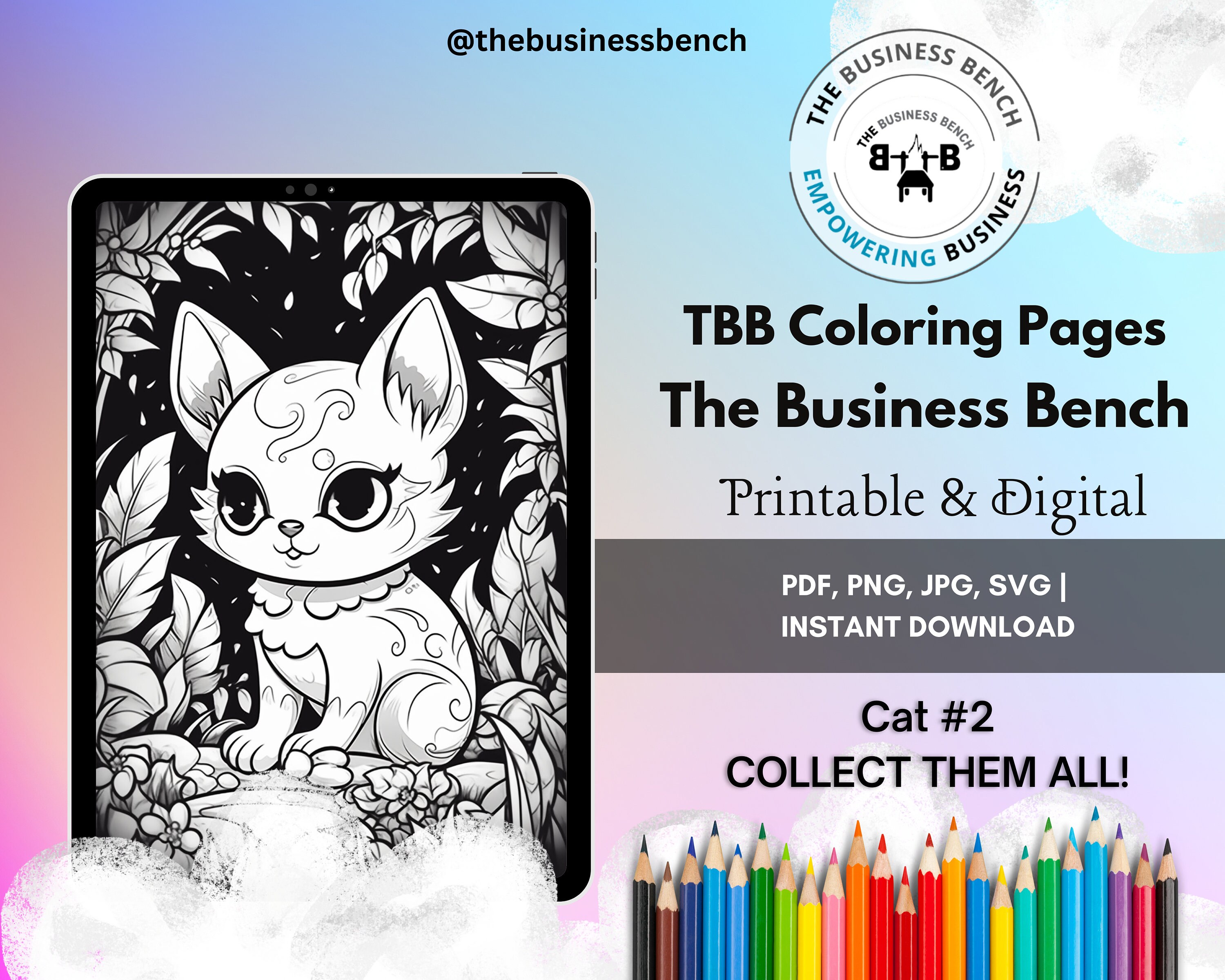 Unique Cat Coloring Pages Cat 2 Coloring Page for Kids - Etsy