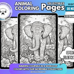 Unique Elephant #2 Coloring Page, Coloring Page for Kids, Boys, Girls, Teens, Adults. For Personal Use or Fun Activities, Instant Download