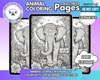 Página para colorear única de elefante n.° 2, página para colorear para niños, niñas, adolescentes y adultos. Para uso personal o actividades divertidas, descarga instantánea
