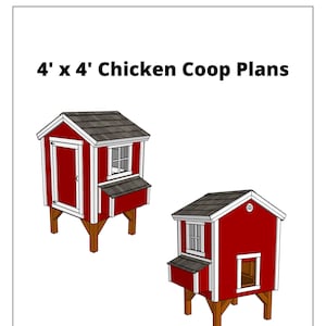 鶏小屋の設計図 - 4 フィート x 4 フィートの高床式鶏小屋