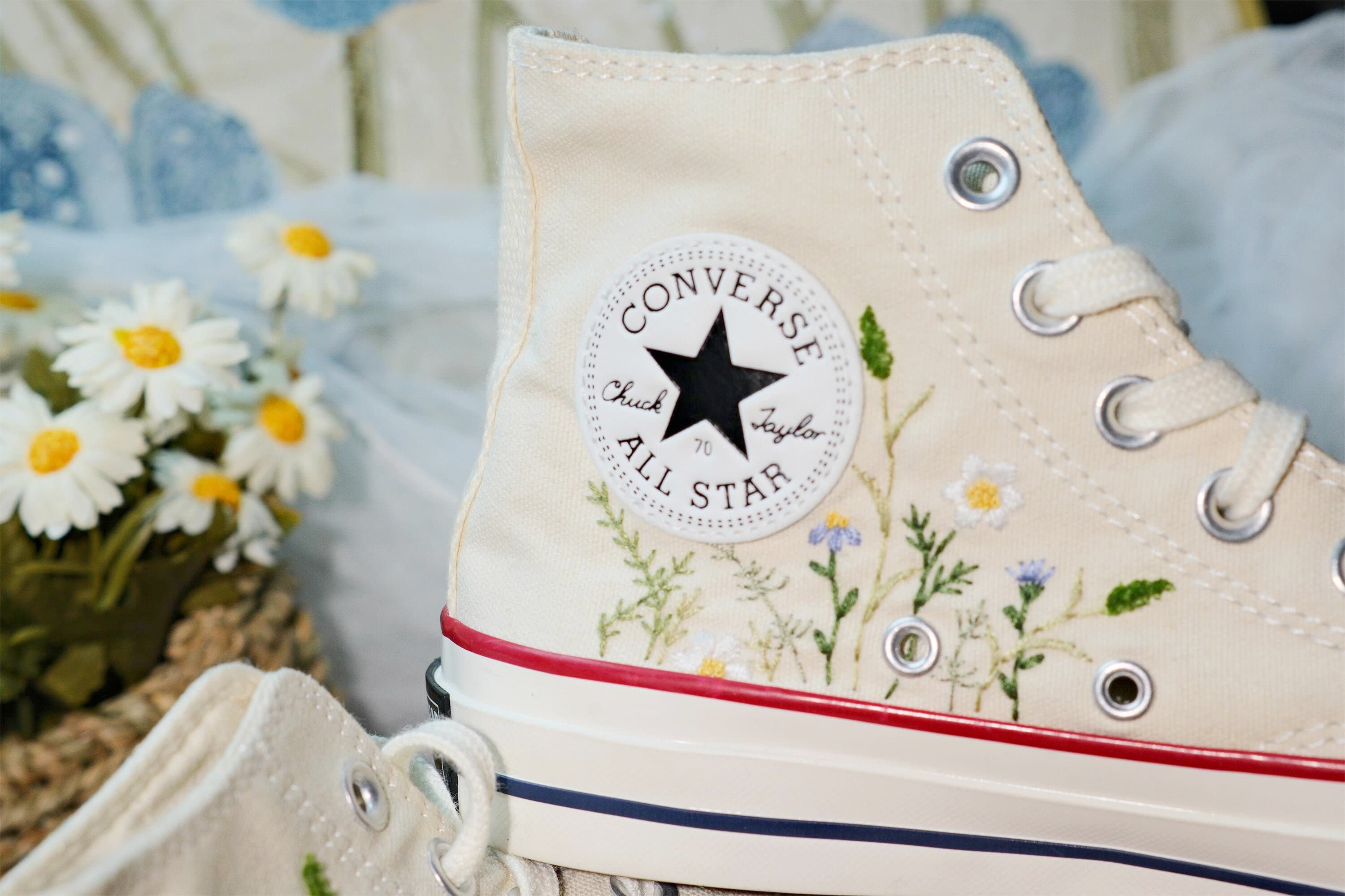 Embroidered Converse/converse High Tops/custom Colorful