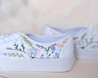 Embroidered Floral Wedding Vans | Bridal Gift