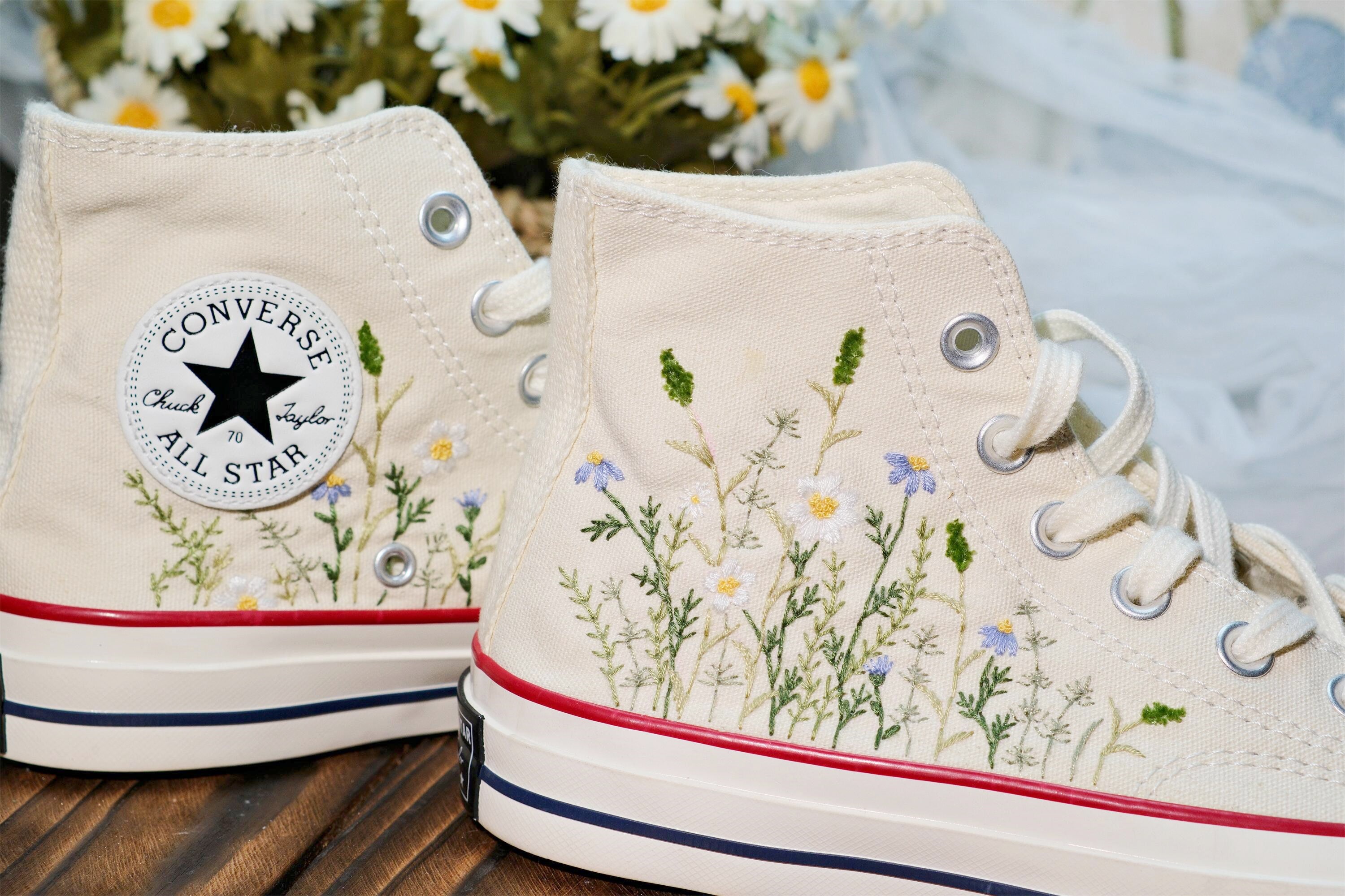 Embroidered Converse/converse High Tops/custom Colorful