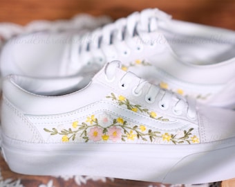 Hand Embroidered Bridal Vans | Floral Wedding Sneakers