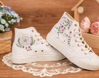 Lila Blumen-Farbverlauf Wildleder-Turnschuhe, Hochzeitsschuhe