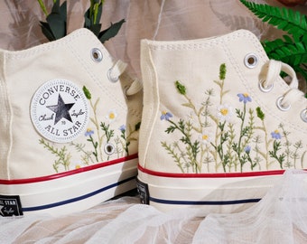 Custom Embroidered Converse Chuck Taylor 1970s - Garden Flowers