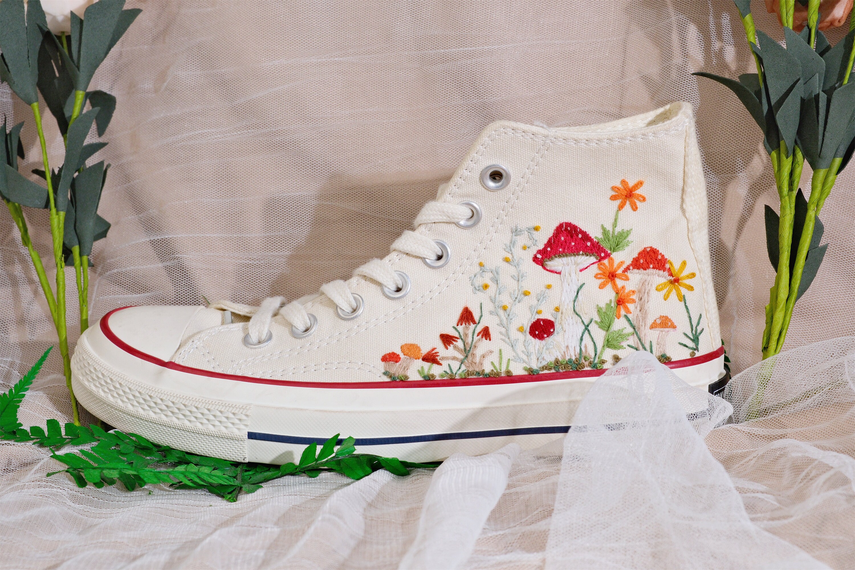Custom Converse Chuck Taylor Mushrooms Embroidered Converse Shoes