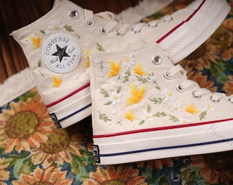Custom Embroidered Converse Chuck Taylor 1970s, Butterfly Shoes
