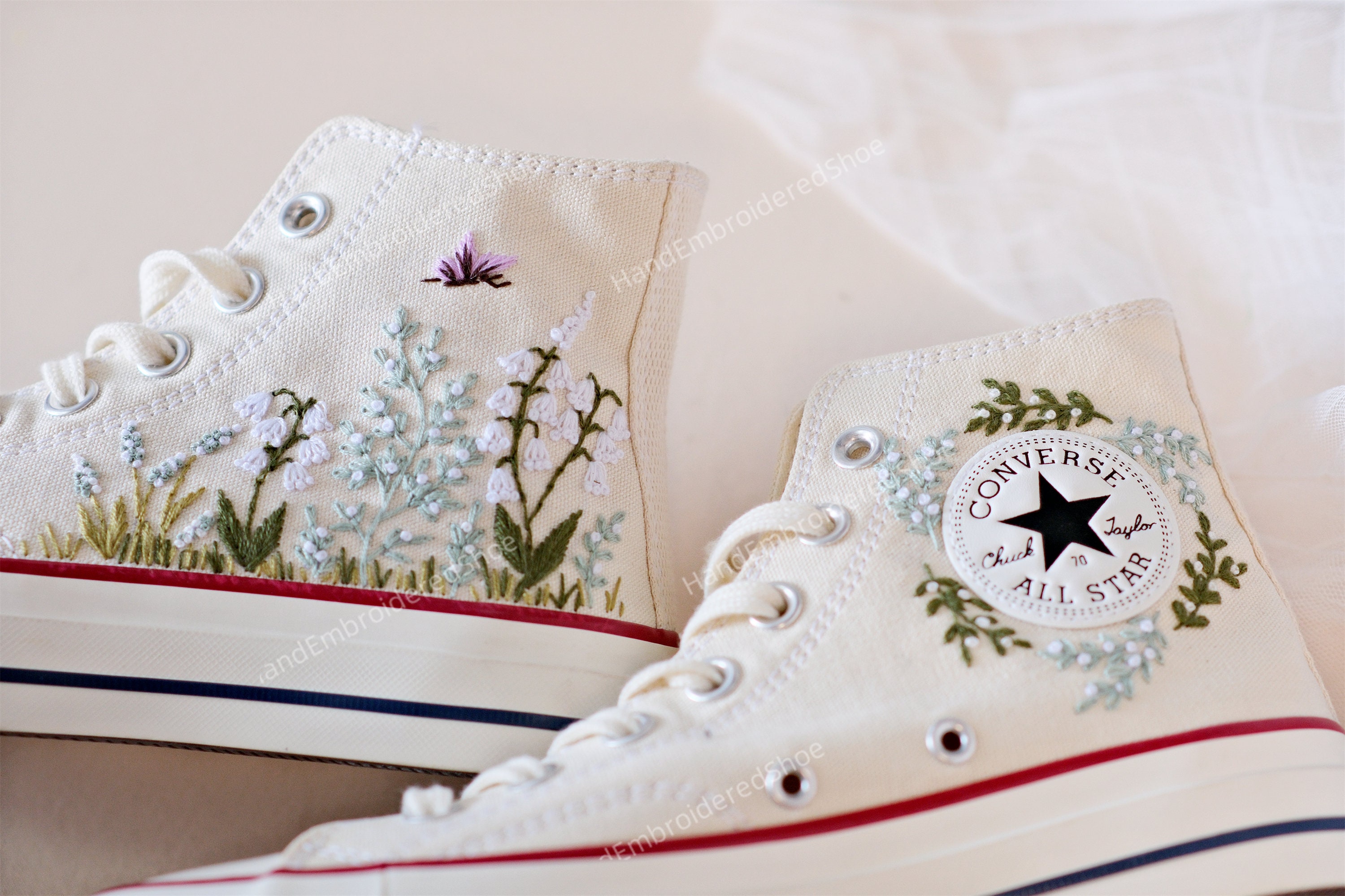 Succulent Embroidered Converse - Etsy
