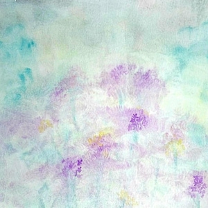 Abstract watercolor painting of wildflowers