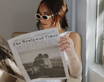 Custom Wedding Newspaper Template, Newspaper Template, Custom Newspaper, Newlywed Times, Newspaper Template, Customizable Newspaper Template