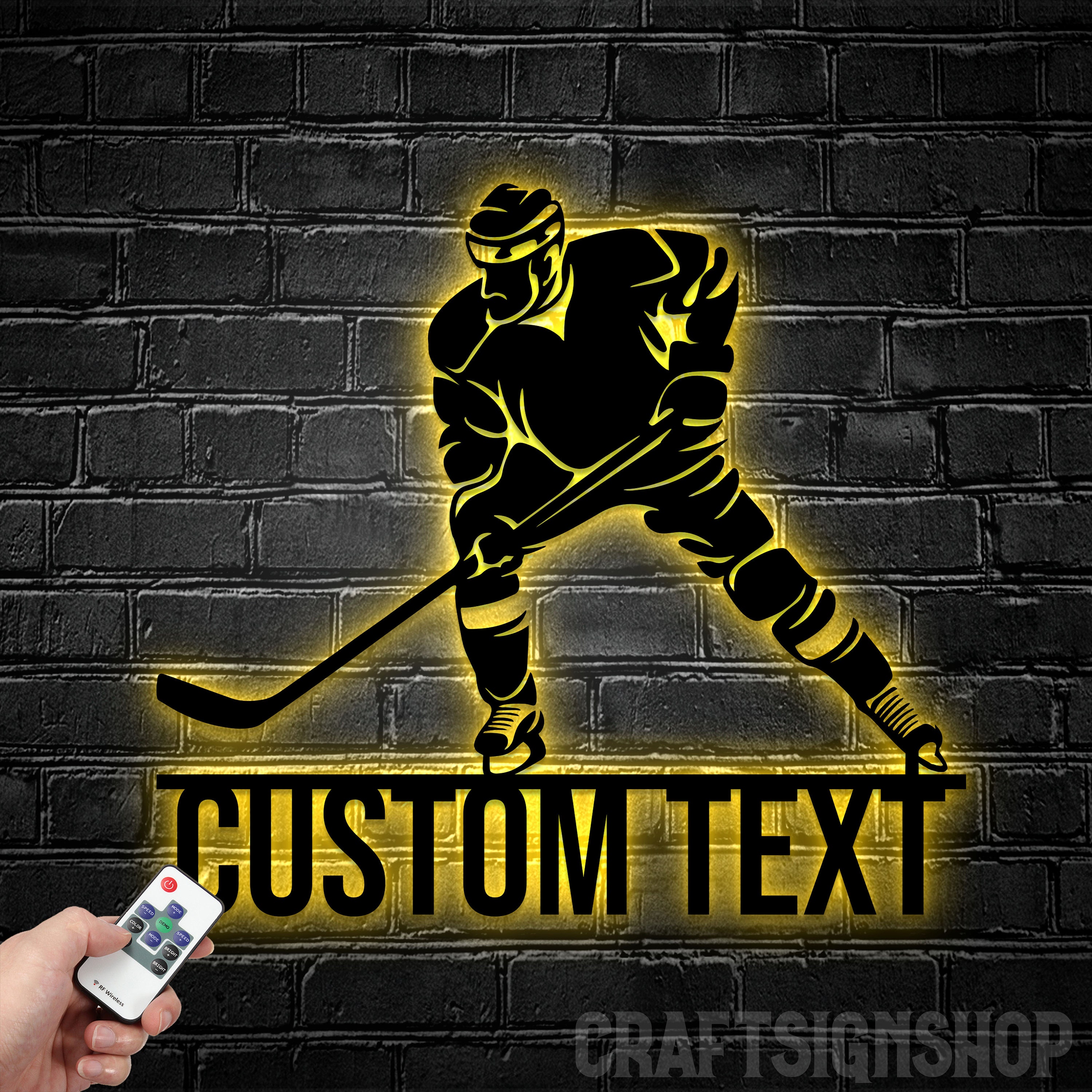 Personalized Ice Hockey Metal Wall Art LED Light Custom Etsy