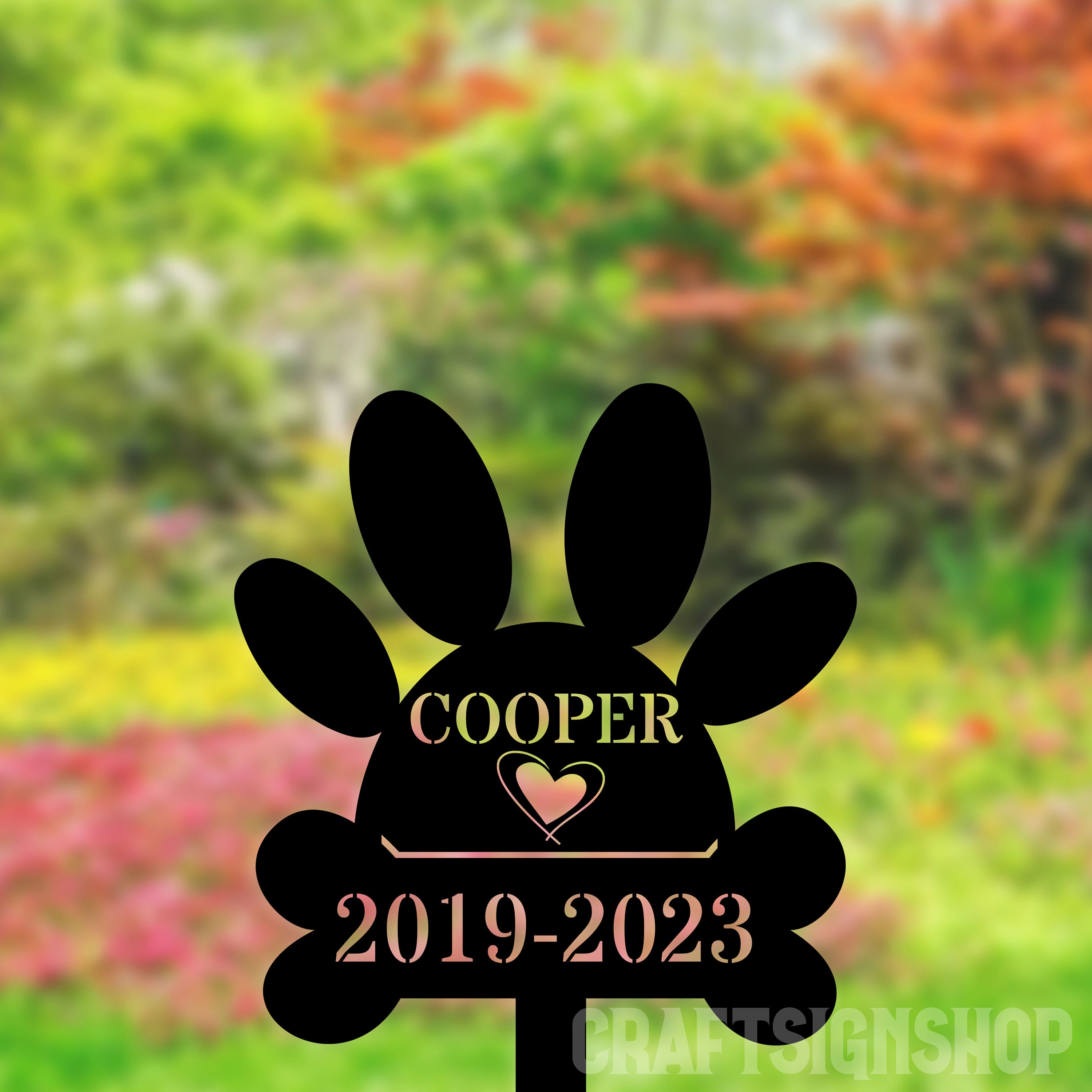 Custom Metal Dog Memorial Yard Sign Dog Garden Stake Dog Etsy