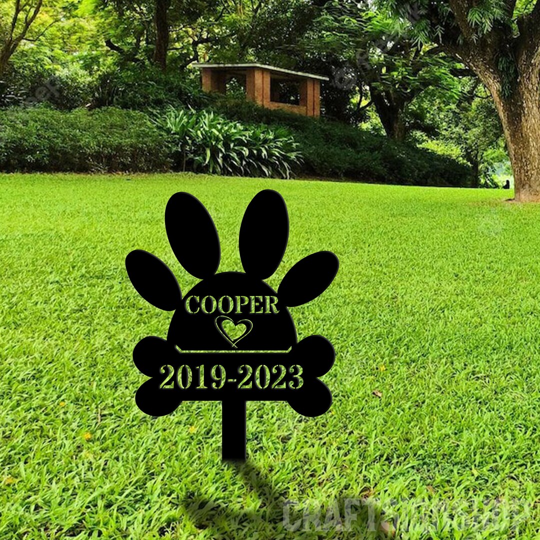 Custom Metal Dog Memorial Yard Sign Dog Garden Stake Dog Etsy